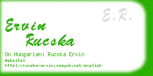 ervin rucska business card